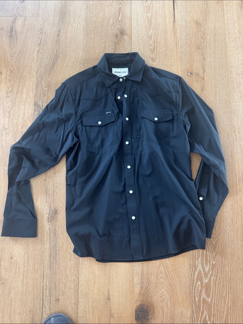 PONCHO Men's Black Western Button-Down Shirt